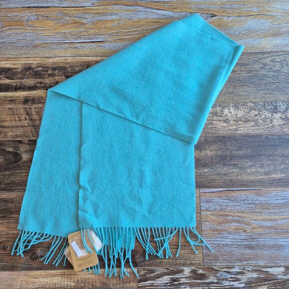 NWT Inca Fashions 100% Baby Alpaca 71"x12" Scarf Fringe Clearwater Green/Blue - Picture 4 of 10